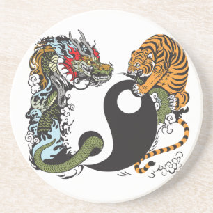 Drachenjang-Symbol Sandstein Untersetzer