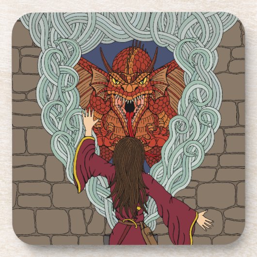 Drachenjubeln Getränkeuntersetzer (Vorderseite)