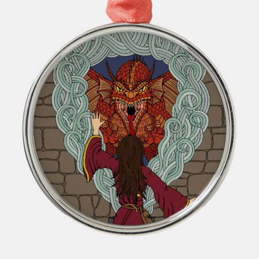 Drachenjubeln Ornament Aus Metall (Vorne)