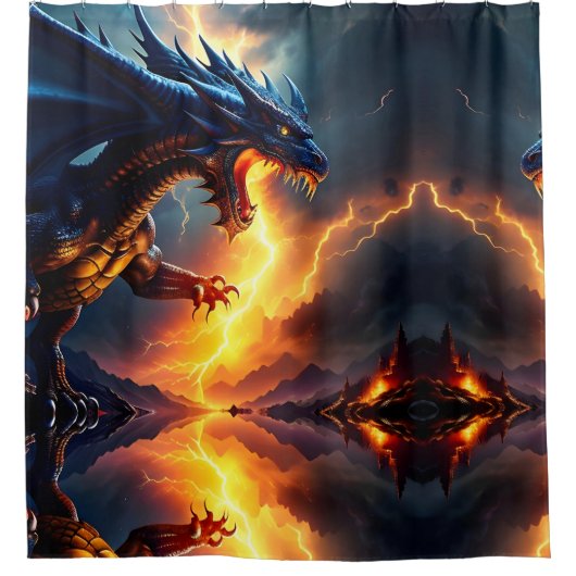 Drachenkampf 2 duschvorhang (Vorderseite)