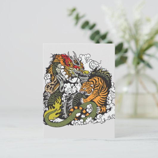 Drachenkampf Postkarte (Stehend Vorderseite)