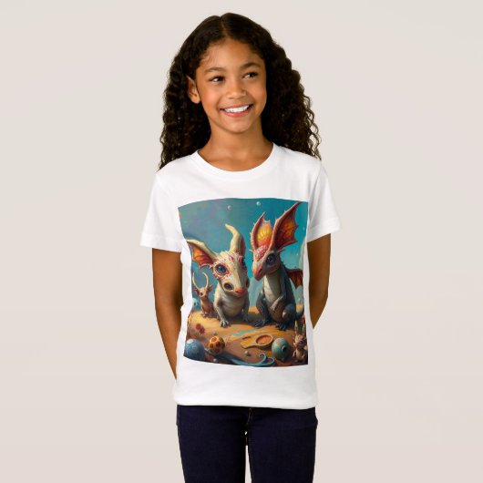 Drachenkindergarten Spielzeit in einer fremdenWelt T-Shirt (Vorne ganz)