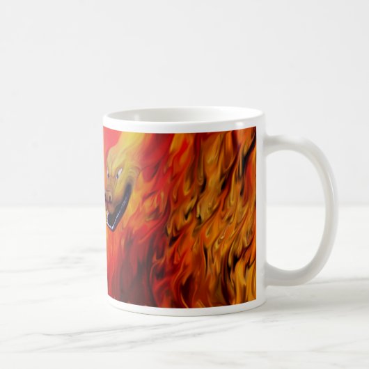 Drachenklatsche - Roter Drache Kaffeetasse (Rechts)