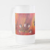 Drachenklatsche - Roter Drache Mattglas Bierglas (Vorderseite Links)