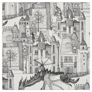 Drachenkönigwinterweiß Stoff