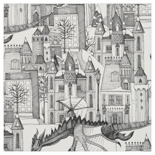 Drachenkönigwinterweiß Stoff (Muster)