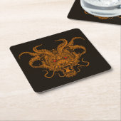 Drachenkopf-Illustration mit cooler Hand Rechteckiger Pappuntersetzer (angewinkelt)