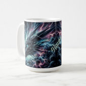 Drachenkopf in einem Gewitter mit Blitz Kaffeetasse (Vorderseite Links)