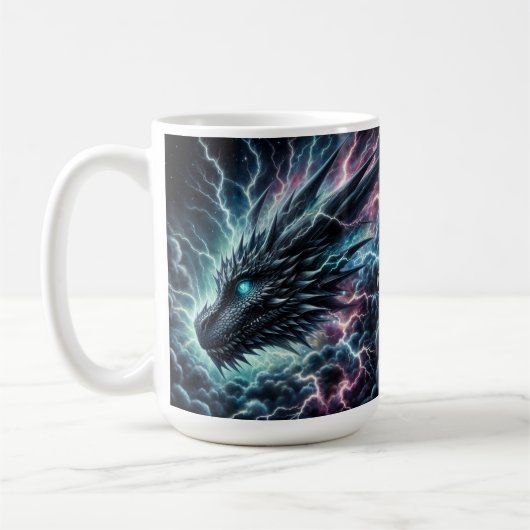 Drachenkopf in einem Gewitter mit Blitz Kaffeetasse (Links)