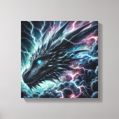 Drachenkopf in einem Gewitter mit Blitz Leinwanddruck (Vorderseite)