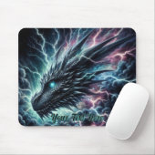 Drachenkopf in einem Gewitter mit Blitz Mousepad (Mit Mouse)