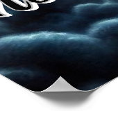 Drachenkopf in einem Gewitter mit Blitz Poster (Ecke)