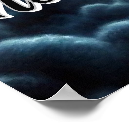 Drachenkopf in einem Gewitter mit Blitz Poster (Ecke)