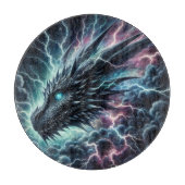 Drachenkopf in einem Gewitter mit Blitz Schneidebrett (Vorderseite)