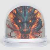 Drachenkopf mit scharfen Augen Schneekugeln (Vorderseite)