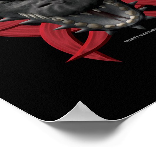 Drachenkopf - schwarz poster (Ecke)