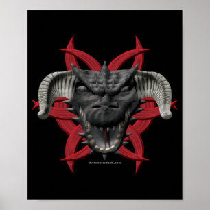 Drachenkopf - schwarz poster