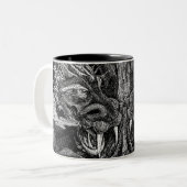 Drachenkopf zweifarbige Tasse (Vorderseite Links)