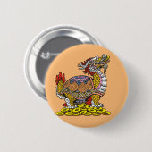 Drachenkopfschildkröte sitzt auf vielen Münzen Abe Button (Vorne & Hinten)