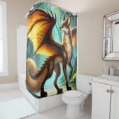 Drachenkreatur Duschvorhang (Beispiel)