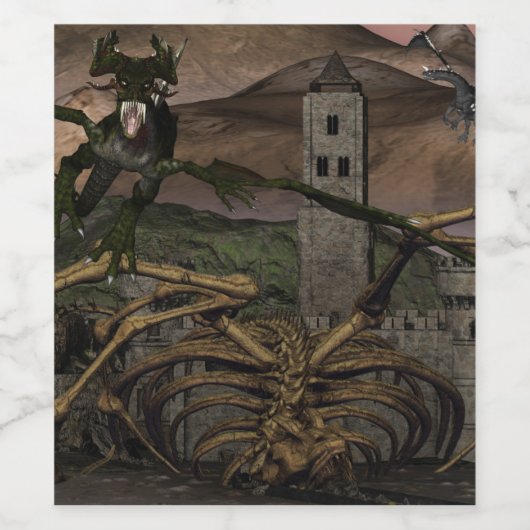 Drachenkrieg Weinetikett (Einzelnes Label)