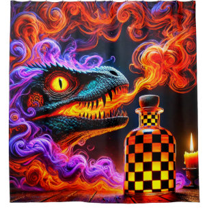 Drachenkunst Duschvorhang
