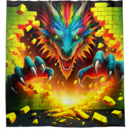 Drachenkunst Duschvorhang