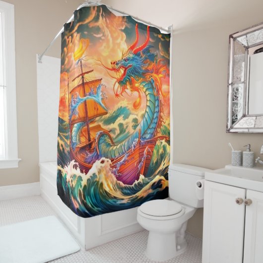 Drachenkunst Duschvorhang (Beispiel)