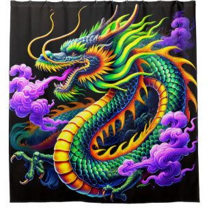 Drachenkunst Duschvorhang