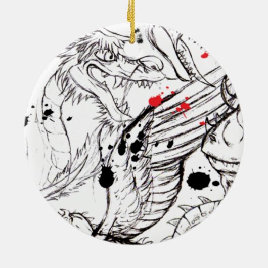 Drachenkunst Keramikornament (Hinten)