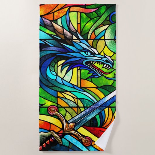 Drachenkunst Strandtuch (Vorderseite)