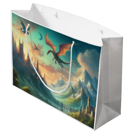 Drachenland Große Geschenktüte (Rückseite Schrägansicht)