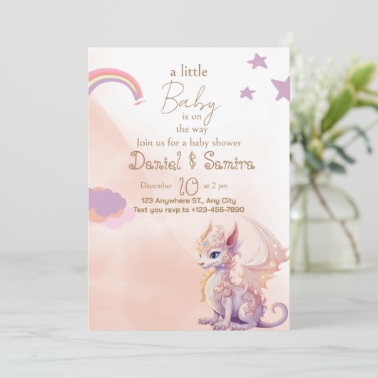 Drachenmädchen Einladung (Stehend Vorderseite)