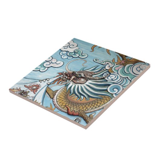 Drachenmauer im buddhistischen Tempel in China Fliese (Seite)