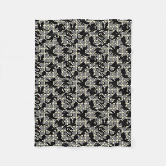 Drachenmuster 01.wx4x4.blue Gray BG Fleecedecke (Vorderseite)