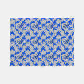 Drachenmuster 02 blue.bwx4 grau BG Fleecedecke (Vorderseite (Horizontal))