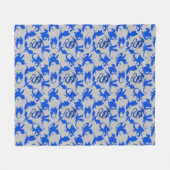 Drachenmuster 02 blue.bwx4 grau BG Fleecedecke (Vorderseite (Horizontal))