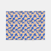Drachenmuster 02 blue.bwx4 Lorange BG Fleecedecke (Vorderseite (Horizontal))