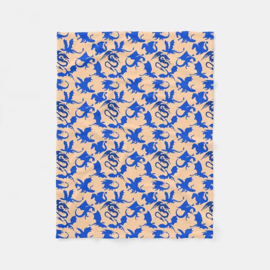 Drachenmuster 02 blue.bwx4 Lorange BG Fleecedecke (Vorderseite)