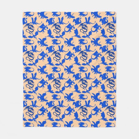 Drachenmuster 02 blue.bwx4 Lorange BG Fleecedecke (Vorderseite)