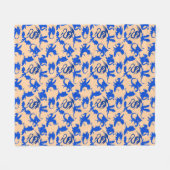 Drachenmuster 02 blue.bwx4 Lorange BG Fleecedecke (Vorderseite (Horizontal))