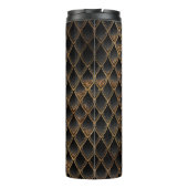Drachenmuster für Schwarz und Gold-Glitzer Thermosbecher (Rückseite)