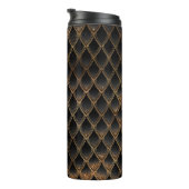 Drachenmuster für Schwarz und Gold-Glitzer Thermosbecher (Nach rechts gedreht)