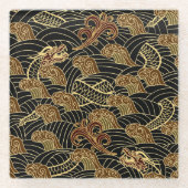 Drachenmuster Glasuntersetzer (Vorderseite)