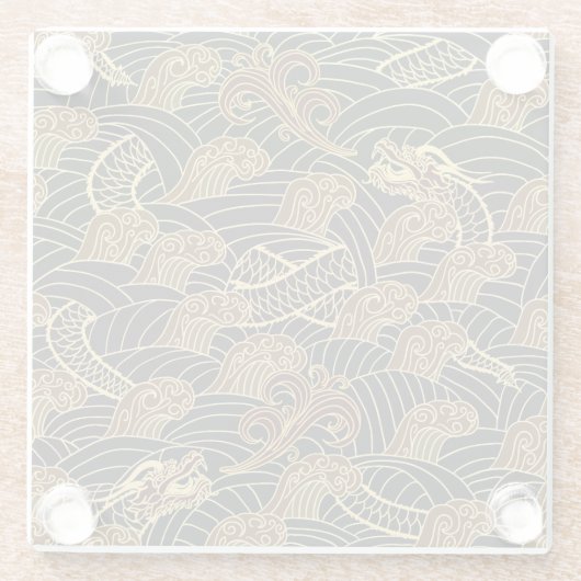 Drachenmuster Glasuntersetzer (Rückseite)