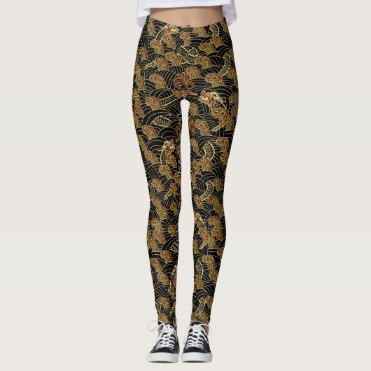 Drachenmuster Leggings (Vorderseite)