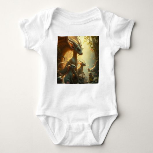 „Drachenmutter im goldenen Wald“ Baby Strampler (Vorderseite)