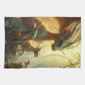 „Drachenmutter im goldenen Wald“ Geschirrtuch (Horizontal)