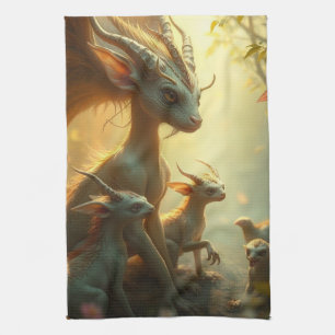 „Drachenmutter im goldenen Wald“ Geschirrtuch