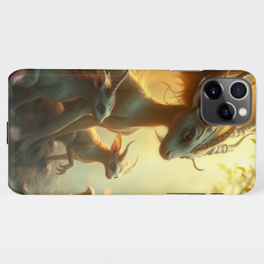 „Drachenmutter im goldenen Wald“ iPhone Hülle (Rückseite (Horizontal))